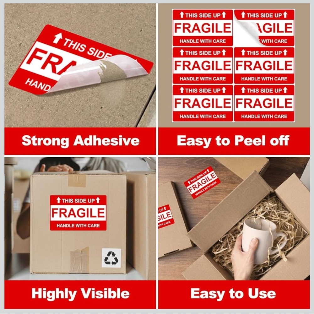Fragile Stickers 3 Sheets (18 labels)
